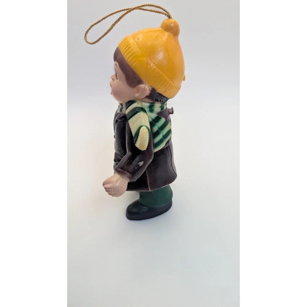 Vintage 1984 Carolites Boy Caroler Musical Christmas Plastic Ornament Works 6.5